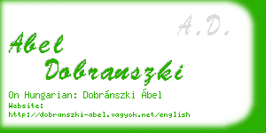 abel dobranszki business card