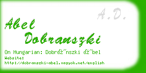 abel dobranszki business card